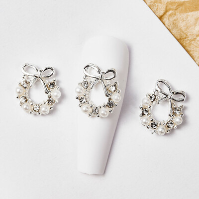 Luksuzni privjesci za nokte Zlatna legura Zeko Glitter Diamond Rhinestone Crystal za DIY nakit Manikura Nail Art Decorations Dodaci