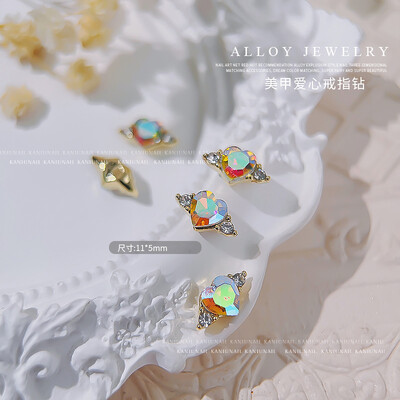 Luksuzni privjesci za nokte Zlatna legura Zeko Glitter Diamond Rhinestone Crystal za DIY nakit Manikura Nail Art Decorations Dodaci