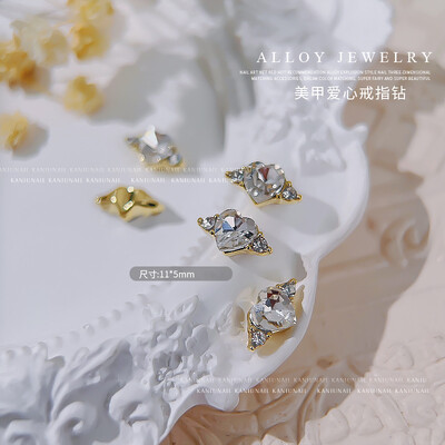 Luksuzni privjesci za nokte Zlatna legura Zeko Glitter Diamond Rhinestone Crystal za DIY nakit Manikura Nail Art Decorations Dodaci