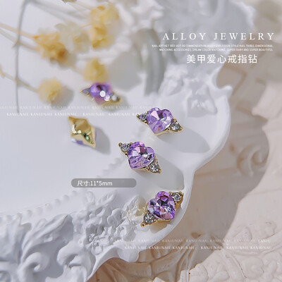 Luksuzni privjesci za nokte Zlatna legura Zeko Glitter Diamond Rhinestone Crystal za DIY nakit Manikura Nail Art Decorations Dodaci