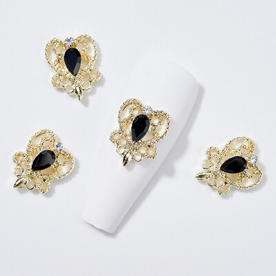 Luksuzni privjesci za nokte Zlatna legura Zeko Glitter Diamond Rhinestone Crystal za DIY nakit Manikura Nail Art Decorations Dodaci