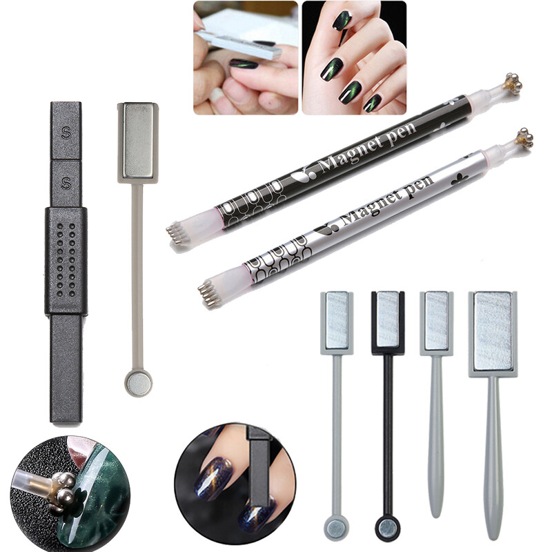 1 kom Dvoglavi cvjetni dizajn magnetne olovke za nokte Magnetni štap 3D magnetni mačkasti gel lak alati za ukrašavanje noktiju za salon/studio/kuću