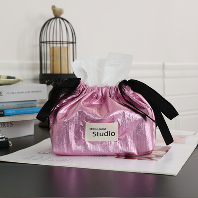 Ασημένιο κουτί χαρτοπετσέτας Nordic θήκη χαρτοπετσέτας Τσάντα χαρτομάντηλου κρεβατοκάμαρας Επιτραπέζια αποθήκευσης κουζίνας χαρτοπετσέτες διακόσμηση τραπεζιού