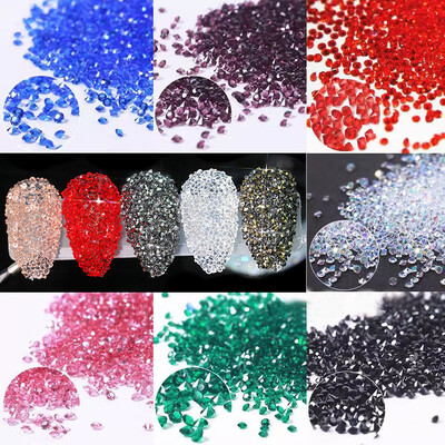 1440db Crystal AB Mini NailRhinestone Crystal 3D köröm strassz dekoráció DIY Nails Art Pixie strasszos mikro gyémánt drágakövek