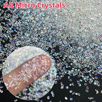 1440 komada Crystal AB Mini Nail Rhinestone Crystal 3D Nail Rhinestone Decoration DIY Nails Art Pixie Rhinestones Micro Diamond Gems