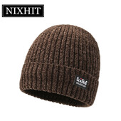 NIXHIT Plus Velvet Debelo toplo krzno Skullies Beanies Muške zimske kape Pletene kape Jahaće za muškarce Kape od šenilskog flisa Muška kapa Z256