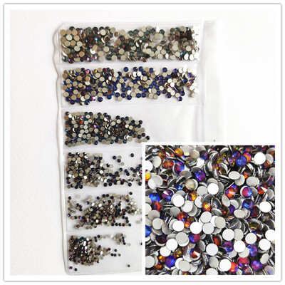 1200 komada različitih veličina Kristalno prozirni AB bez hitnih popravka Flatback Strass Glitter Nail Art Ukrasi za 3D odjeću Nail Art Dekoracije