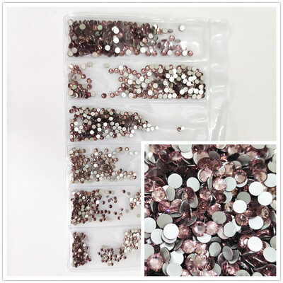 1200 komada različitih veličina Kristalno prozirni AB bez hitnih popravka Flatback Strass Glitter Nail Art Ukrasi za 3D odjeću Nail Art Dekoracije