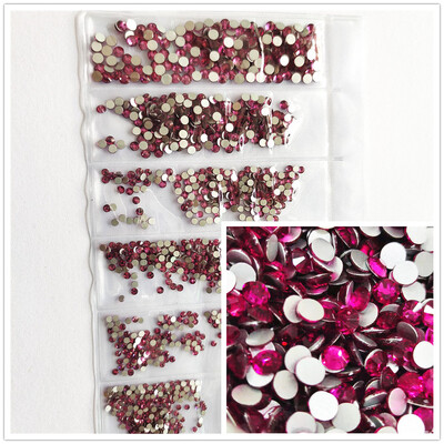 1200 komada različitih veličina Kristalno prozirni AB bez hitnih popravka Flatback Strass Glitter Nail Art Ukrasi za 3D odjeću Nail Art Dekoracije