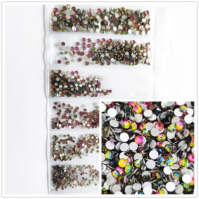 1200 komada različitih veličina Kristalno prozirni AB bez hitnih popravka Flatback Strass Glitter Nail Art Ukrasi za 3D odjeću Nail Art Dekoracije