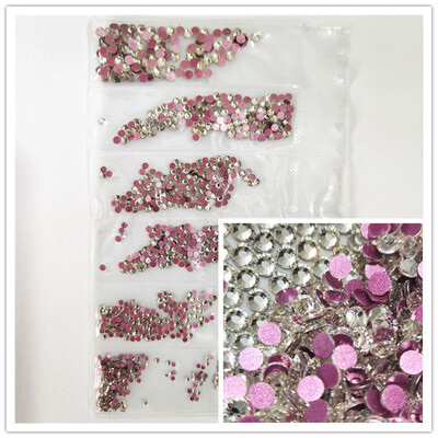 1200 komada različitih veličina Kristalno prozirni AB bez hitnih popravka Flatback Strass Glitter Nail Art Ukrasi za 3D odjeću Nail Art Dekoracije