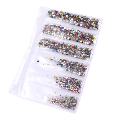 1200 komada različitih veličina Kristalno prozirni AB bez hitnih popravka Flatback Strass Glitter Nail Art Ukrasi za 3D odjeću Nail Art Dekoracije
