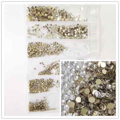 1200 komada različitih veličina Kristalno prozirni AB bez hitnih popravka Flatback Strass Glitter Nail Art Ukrasi za 3D odjeću Nail Art Dekoracije