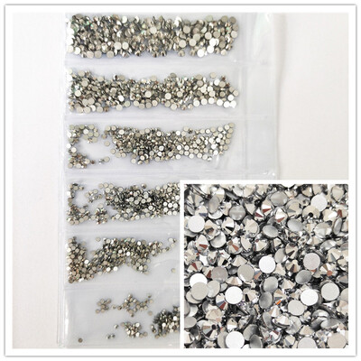 1200 komada različitih veličina Kristalno prozirni AB bez hitnih popravka Flatback Strass Glitter Nail Art Ukrasi za 3D odjeću Nail Art Dekoracije