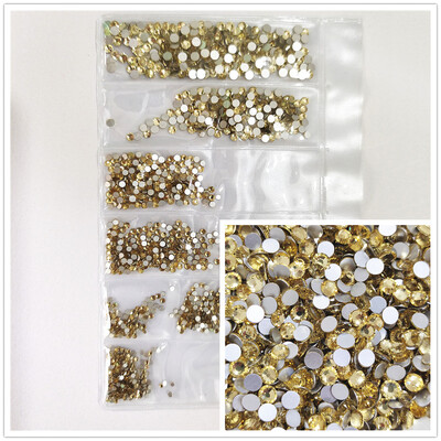 1200 komada različitih veličina Kristalno prozirni AB bez hitnih popravka Flatback Strass Glitter Nail Art Ukrasi za 3D odjeću Nail Art Dekoracije