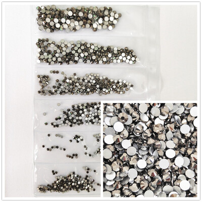 1200 komada različitih veličina Kristalno prozirni AB bez hitnih popravka Flatback Strass Glitter Nail Art Ukrasi za 3D odjeću Nail Art Dekoracije