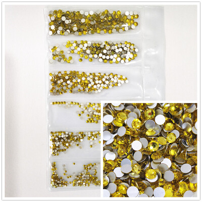 1200 komada različitih veličina Kristalno prozirni AB bez hitnih popravka Flatback Strass Glitter Nail Art Ukrasi za 3D odjeću Nail Art Dekoracije