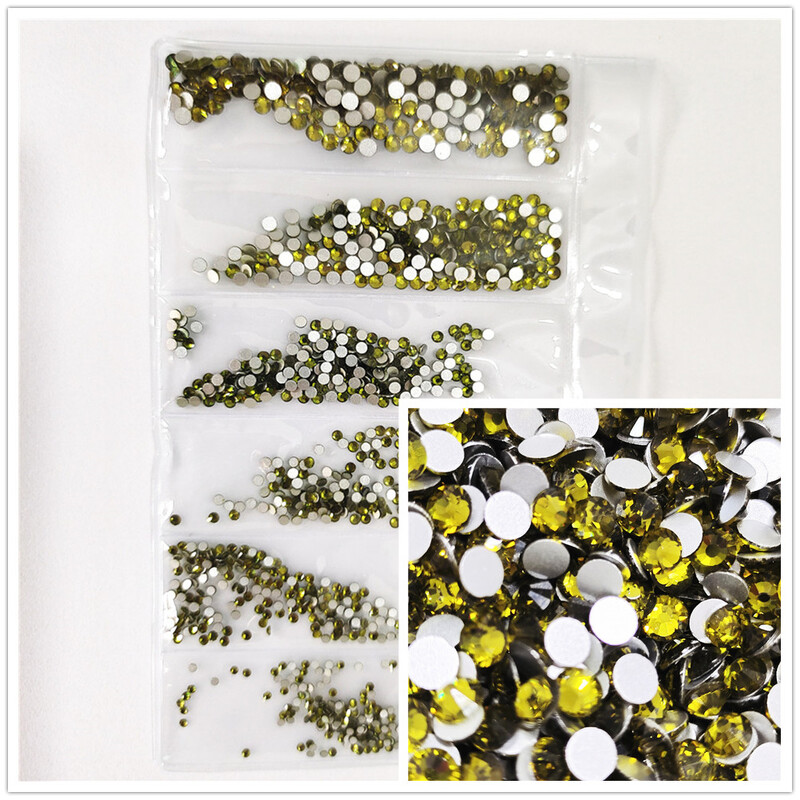 1200 komada različitih veličina Kristalno prozirni AB bez hitnih popravka Flatback Strass Glitter Nail Art Ukrasi za 3D odjeću Nail Art Dekoracije