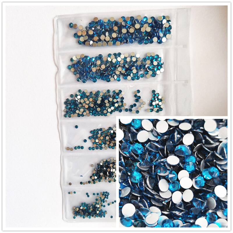 1200 komada različitih veličina Kristalno prozirni AB bez hitnih popravka Flatback Strass Glitter Nail Art Ukrasi za 3D odjeću Nail Art Dekoracije