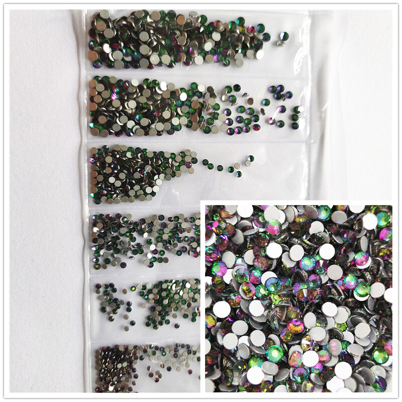 1200 komada različitih veličina Kristalno prozirni AB bez hitnih popravka Flatback Strass Glitter Nail Art Ukrasi za 3D odjeću Nail Art Dekoracije