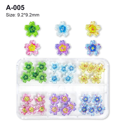 6 rešetki AB bijeli biserni ukrasi za nokte Flatback Roundback perle Ružičasti 3D nakit za nokte Rhinestones DIY manikura Neophodno