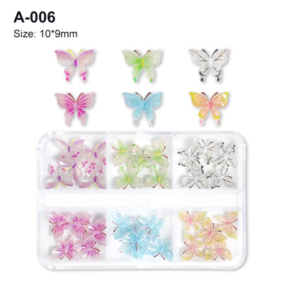 6 rešetki AB bijeli biserni ukrasi za nokte Flatback Roundback perle Ružičasti 3D nakit za nokte Rhinestones DIY manikura Neophodno