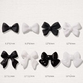 50 τμχ Μαύρο Λευκό 3D κορδέλα με παπιγιόν Παπιγιόν Ρητίνη Nail Art Κοσμήματα Νυχιών DIY Αξεσουάρ Κλασικό Fairyism εξαρτήματα νυχιών