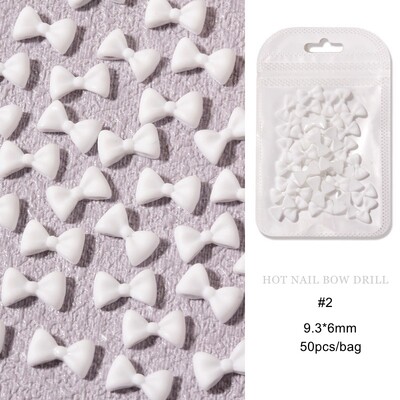 50 τμχ Μαύρο Λευκό 3D κορδέλα με παπιγιόν Παπιγιόν Ρητίνη Nail Art Κοσμήματα Νυχιών DIY Αξεσουάρ Κλασικό Fairyism εξαρτήματα νυχιών