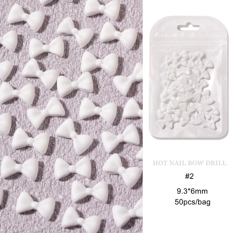 50 τμχ Μαύρο Λευκό 3D κορδέλα με παπιγιόν Παπιγιόν Ρητίνη Nail Art Κοσμήματα Νυχιών DIY Αξεσουάρ Κλασικό Fairyism εξαρτήματα νυχιών