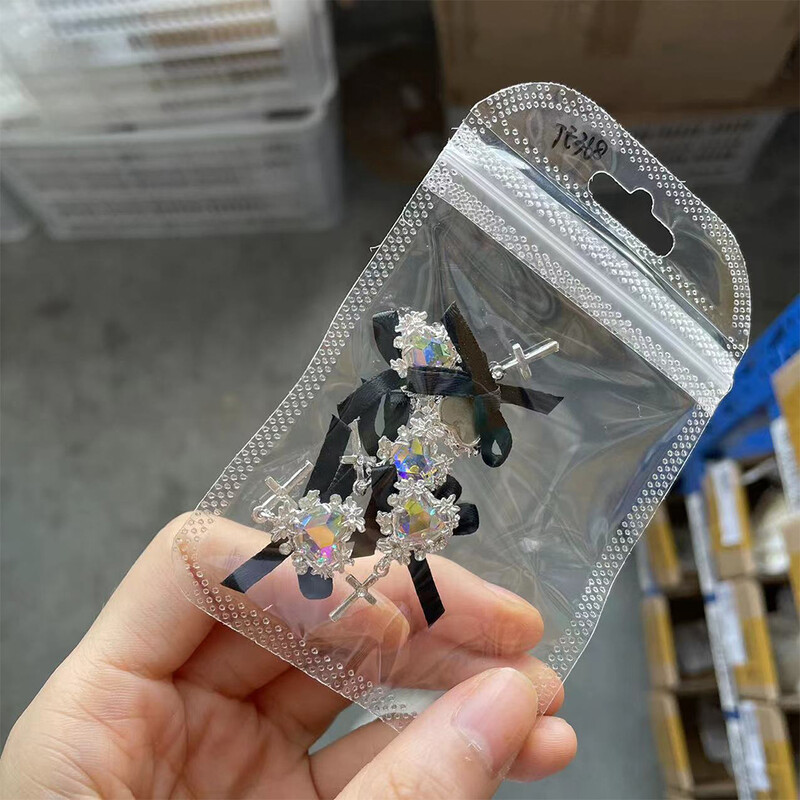 5pcs/com Diablo Gothic Lolita Nail Charms Bowknot (AB, bijela, crvena) Glass Crystal Jewel Christ Cross Nail Art Goth Charms 15*28MM