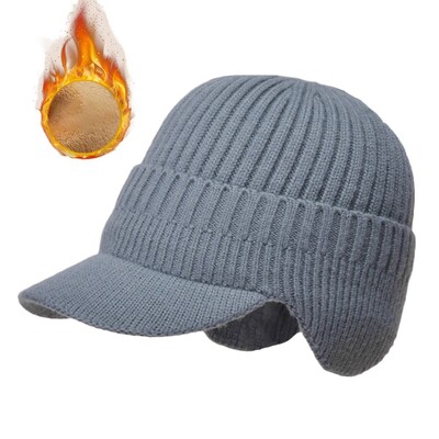 Muška pletena kapa sa šiljkom Zimska topla kapa s podstavom od flisa, kapa, kapa, naušnice, plišane bomber kape za rad na otvorenom