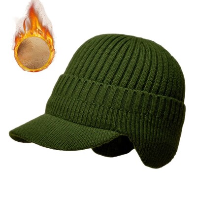 Muška pletena kapa sa šiljkom Zimska topla kapa s podstavom od flisa, kapa, kapa, naušnice, plišane bomber kape za rad na otvorenom