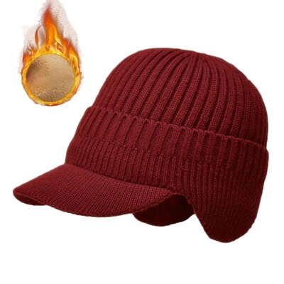 Muška pletena kapa sa šiljkom Zimska topla kapa s podstavom od flisa, kapa, kapa, naušnice, plišane bomber kape za rad na otvorenom