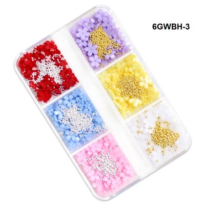 3D akril virág körömdíszítések arany ezüst gyöngyök színváltoztatás körmök varázslatok luxus strasszok Kellékek Kiegészítők