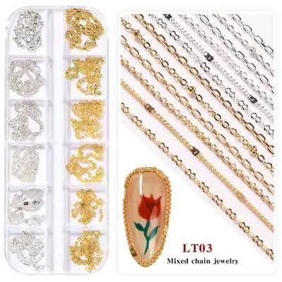 3D akril virág körömdíszítések arany ezüst gyöngyök színváltoztatás körmök varázslatok luxus strasszok Kellékek Kiegészítők