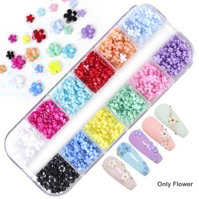 3D akril virág körömdíszítések arany ezüst gyöngyök színváltoztatás körmök varázslatok luxus strasszok Kellékek Kiegészítők