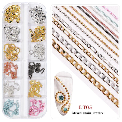 3D akril virág körömdíszítések arany ezüst gyöngyök színváltoztatás körmök varázslatok luxus strasszok Kellékek Kiegészítők