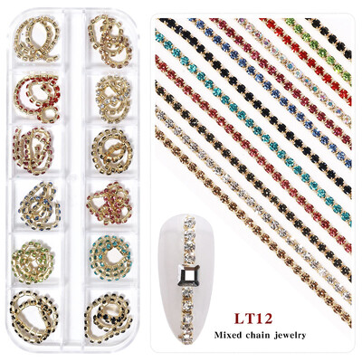 3D akril virág körömdíszítések arany ezüst gyöngyök színváltoztatás körmök varázslatok luxus strasszok Kellékek Kiegészítők