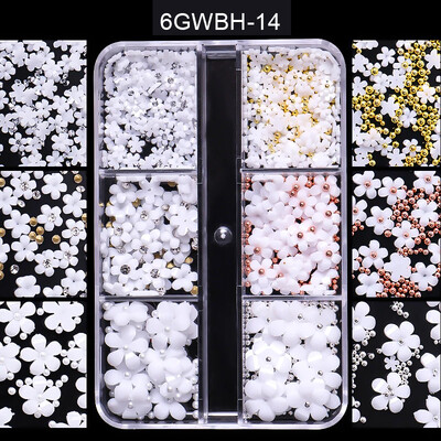 3D akril virág körömdíszítések arany ezüst gyöngyök színváltoztatás körmök varázslatok luxus strasszok Kellékek Kiegészítők