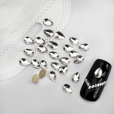 veleprodaja100kom Bijeli prozirni kristalni elegantni vještački dijamant 3D manikura Nail Art ukrasi privjesci nakit