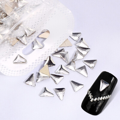 veleprodaja100kom Bijeli prozirni kristalni elegantni vještački dijamant 3D manikura Nail Art ukrasi privjesci nakit