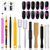Magnetic Nail Art Stick Magnetic Pen For Cat Eye 9D Effect Strong Plate for UV Gel Line Strip Nail Art Tools DIY Manicure