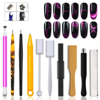 Magnetinis Nail Art Stick Magnetinis rašiklis Cat Eye 9D Efekto Stipri Plokštelė UV Gel Line Strip Nail Art Tools DIY Manikiūras