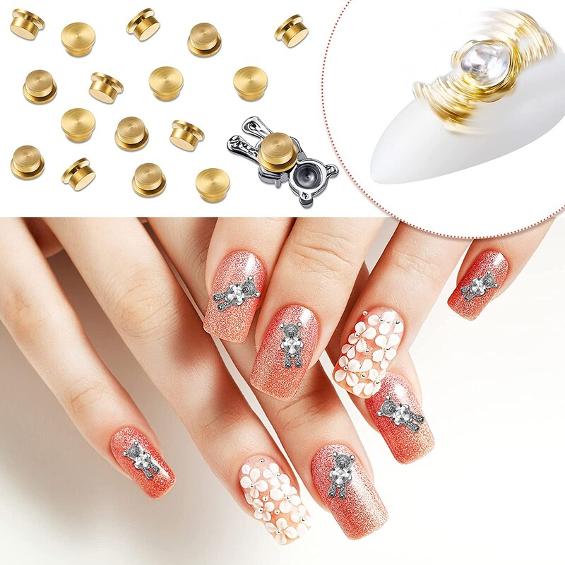 15 komada vrtećih privjesaka za nokte 3D nail art rotirajući privjesak rotirajući ležaj Alat za uređenje noktiju Prstenovi za nokte Nakit Rotirajući alati za nokte