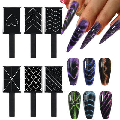 Nail Art Cat Eye Magnets 3D Illusion Magnets Nail Polish Magnets Floral Magic Magnets for Gel Polish Magnetic Sticks Nail Tools