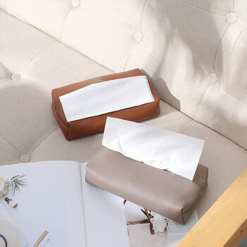 Tissue Box Ελαφρύ πολυτελές σαλόνι Creative Nordic ins Wind Rectangular Storage Car PU Leather Pumping Paper box