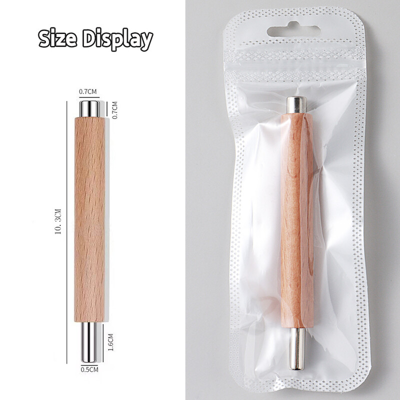 1 vnt. Dvigubos galvutės, tvirtos nagų dailės magnetinis rašiklis, medinio stulpelio rankena, 3d katės akių dažymo gelis, patogūs nagų tvirtumo magnetiniai įrankiai