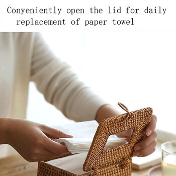 Rattan Tissue Box Διακόσμηση σπιτιού Χειροποίητο Desktop Tissue Box Rattan Tissue Box για μπάνιο, σπίτι, ξενοδοχείο και γραφείο