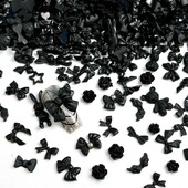 50KOM Nasumične miješane crne mašne Medvjed Privjesci za nokte Smola Mini Srce Zvijezda Cvijet Ukrasi za nokte Ručno izrađeni DIY Press na noktima