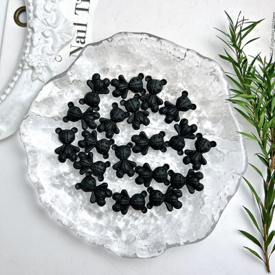 50KOM Nasumične miješane crne mašne Medvjed Privjesci za nokte Smola Mini Srce Zvijezda Cvijet Ukrasi za nokte Ručno izrađeni DIY Press na noktima